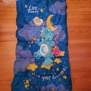 Care Bears Kids Sleeping Bag Follow Your Dreams Vintage 90s Camping Sleepover